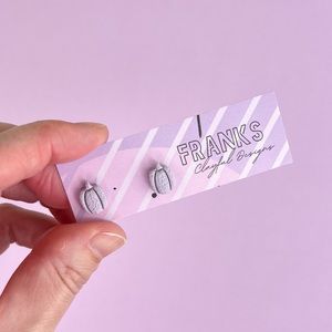 Textured Purple Pumpkin Handmade Polymer Clay Small Stud Earrings